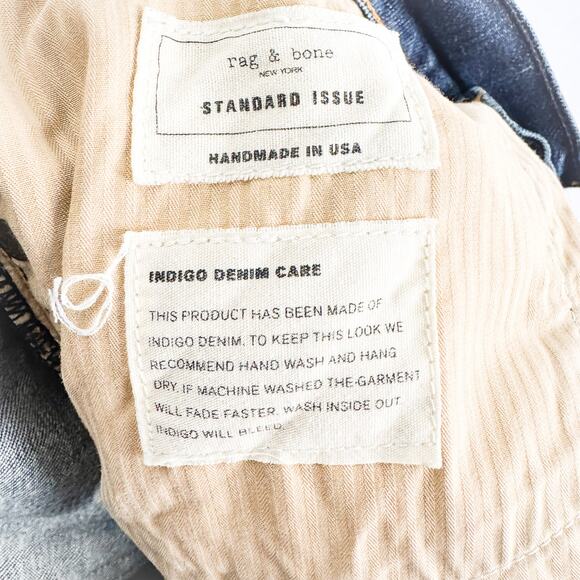 Rag & Bone Fit 2 Slim Leg Dark Wash Denim Jeans Dark Vintage Size 30 - Picture 8 of 9